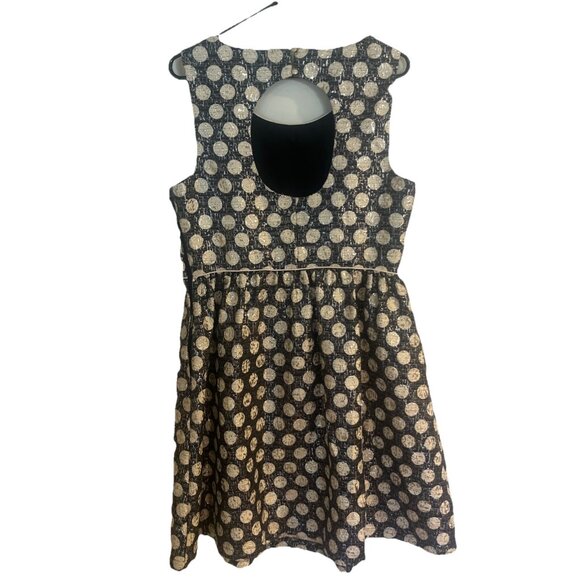 ModCloth Metallic Polka Dot Dress Women's Sz L Lined Pockets Zipper - Picture 5 of 15